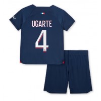 Fotbalové Dres Paris Saint-Germain Manuel Ugarte #4 Dětské Domácí 2023-24 Krátký Rukáv (+ trenýrky)